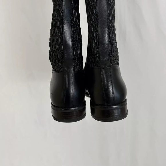 Cole Haan Elverton Tall Riding Boots Leather Black Quilted Women's 8.5 - Picture 5 of 5